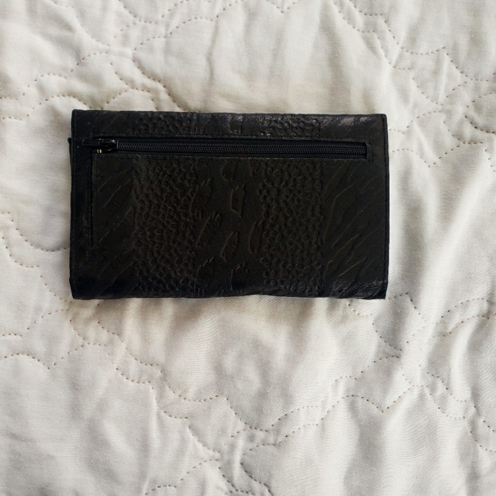Vintage Python Leather, Black Wallet/Checkbook - image 2